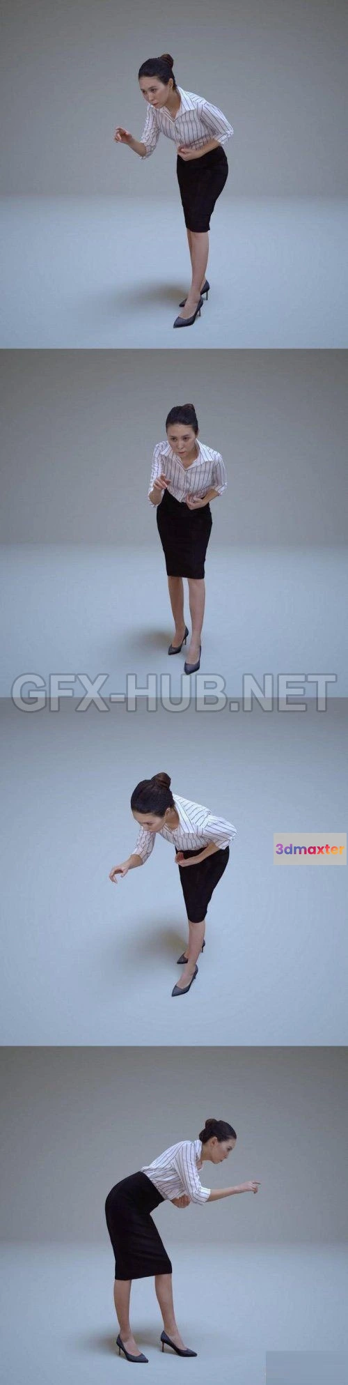 1182508 - PBR Game 3D Model - Asian Business Woman Point Low-poly