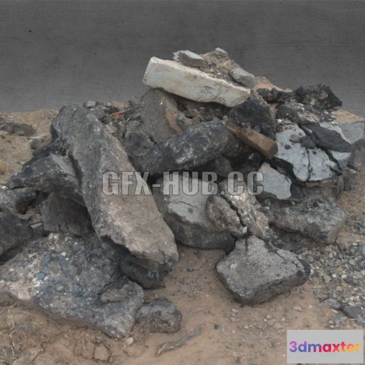 1182518 - PBR Game 3D Model - Asphalt Pile 3
