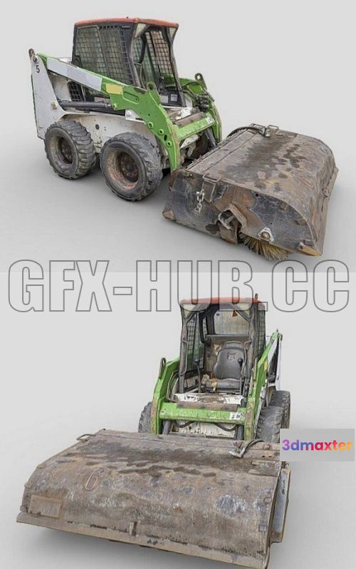 1182520 - PBR Game 3D Model - Asphalt planer photogrammetry scan