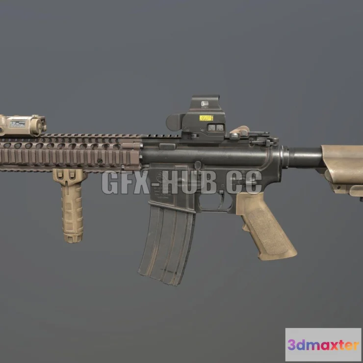 1182540 - PBR Game 3D Model - Assault rifle M4A1