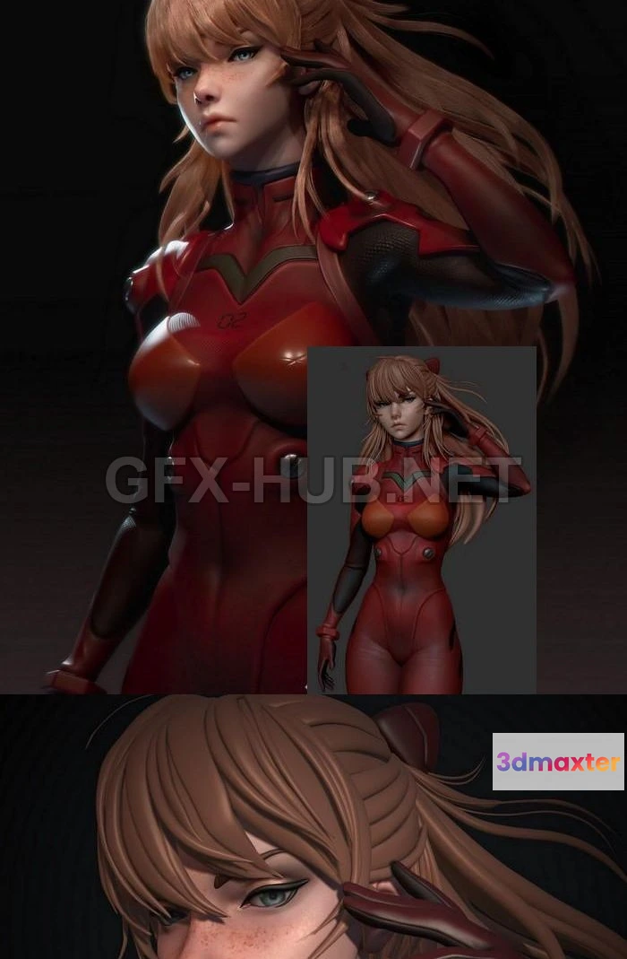 1182556 - PBR Game 3D Model - Asuka Concept Character