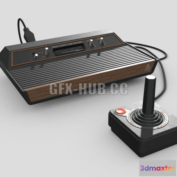 1182562 - PBR Game 3D Model - Atari 2600 game console