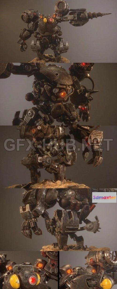 1182590 - PBR Game 3D Model - Atom Punk Mecha