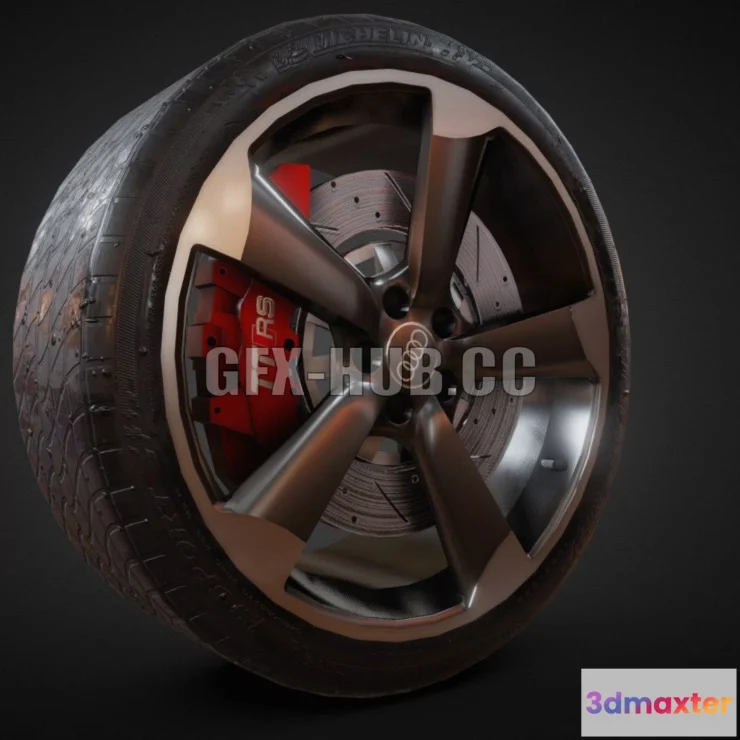 1182608 - PBR Game 3D Model - Audi TT Wheel