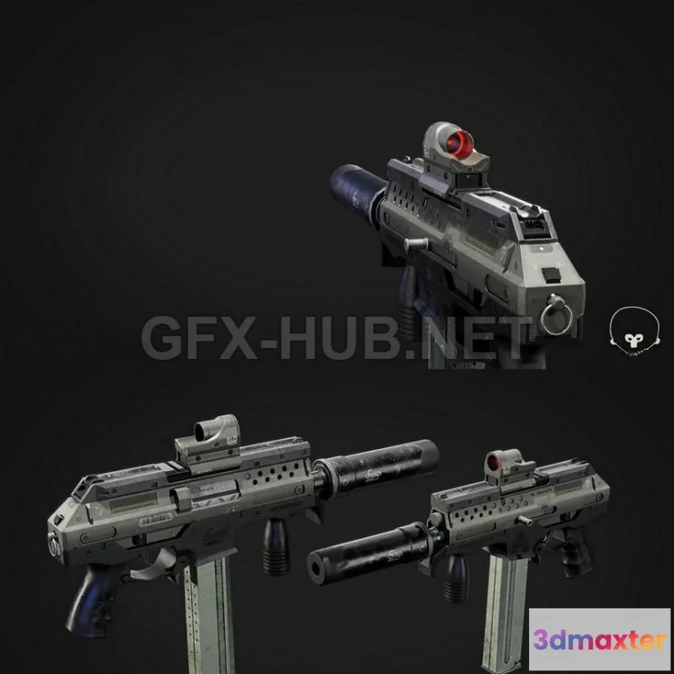 1182612 - PBR Game 3D Model - Auto SMG (2)