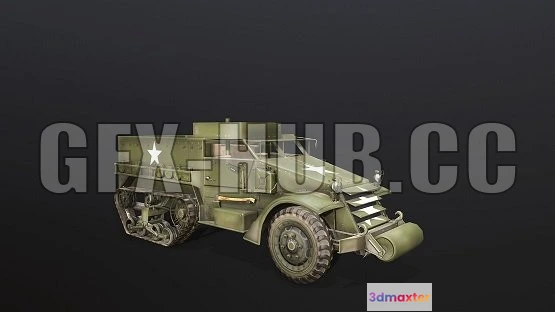 1182618 - PBR Game 3D Model - Autocar M3A1 Half-Track