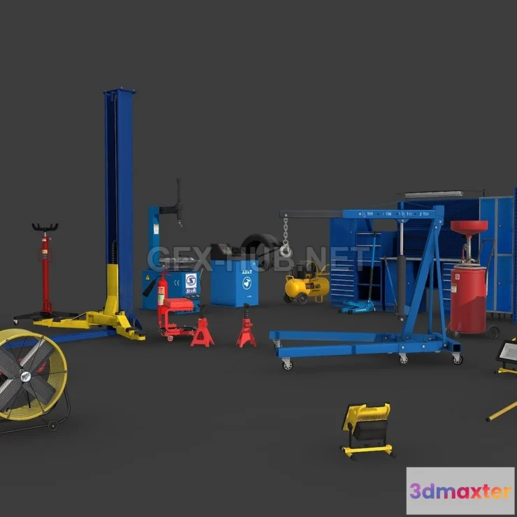 1182624 - PBR Game 3D Model - Autoservice Props Pack