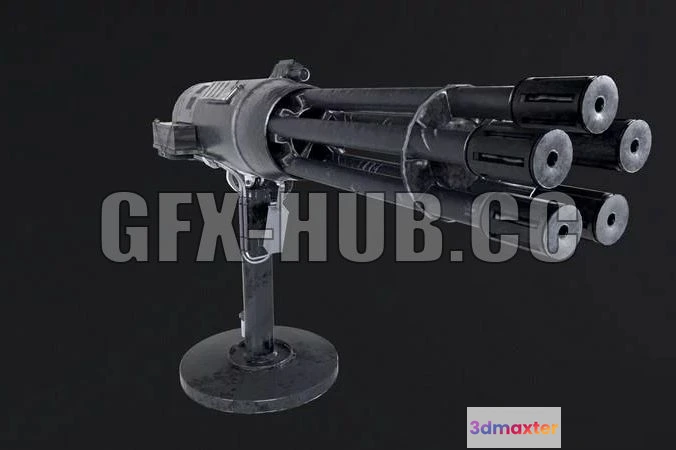 1182626 - PBR Game 3D Model - AutoTurret - Survival Game Prop