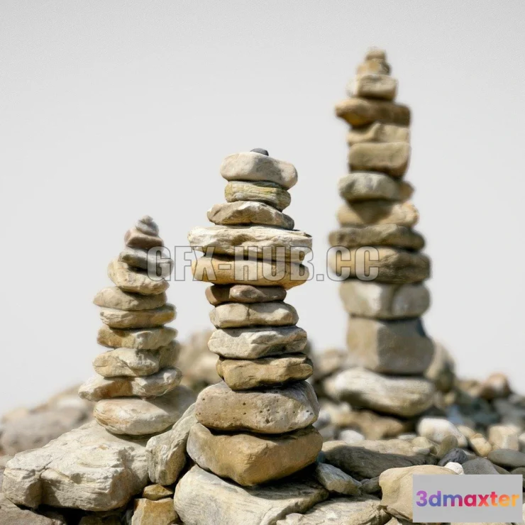 1182682 - PBR Game 3D Model - Balancing Rocks