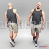 1182684 - PBR Game 3D Model - Bald athletic man walking 376
