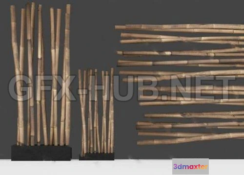 1182704 - PBR Game 3D Model - Bamboo Sticks