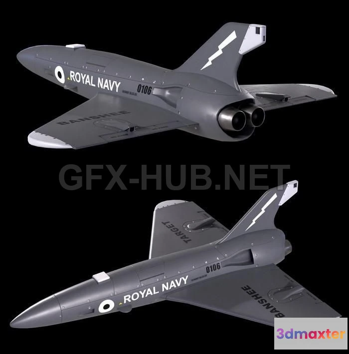 1182710 - PBR Game 3D Model - Banshee Flight Drone