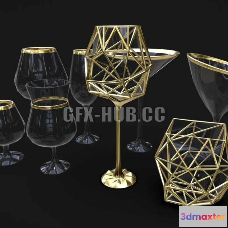 1182712 - PBR Game 3D Model - Bar Glasses