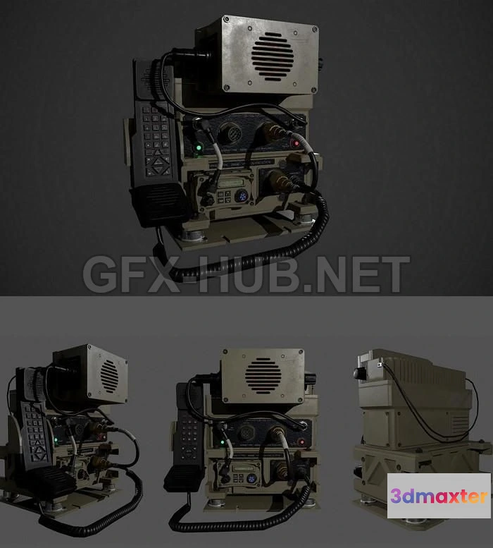 1182726 - PBR Game 3D Model - Barret Military Radio