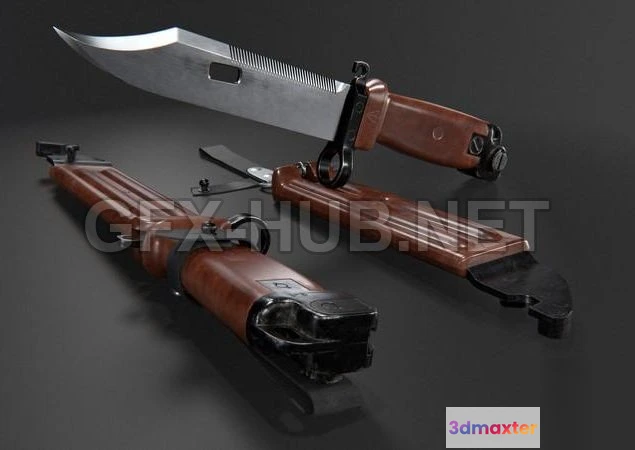 1182764 - PBR Game 3D Model - Bayonet AKM AK-74