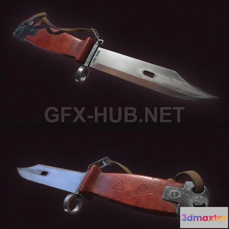 1182766 - PBR Game 3D Model - Bayonet knife PBR