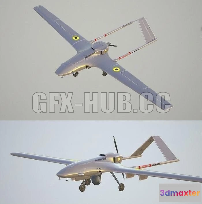 1182768 - PBR Game 3D Model - Bayraktar TB2 unmanned aircraft