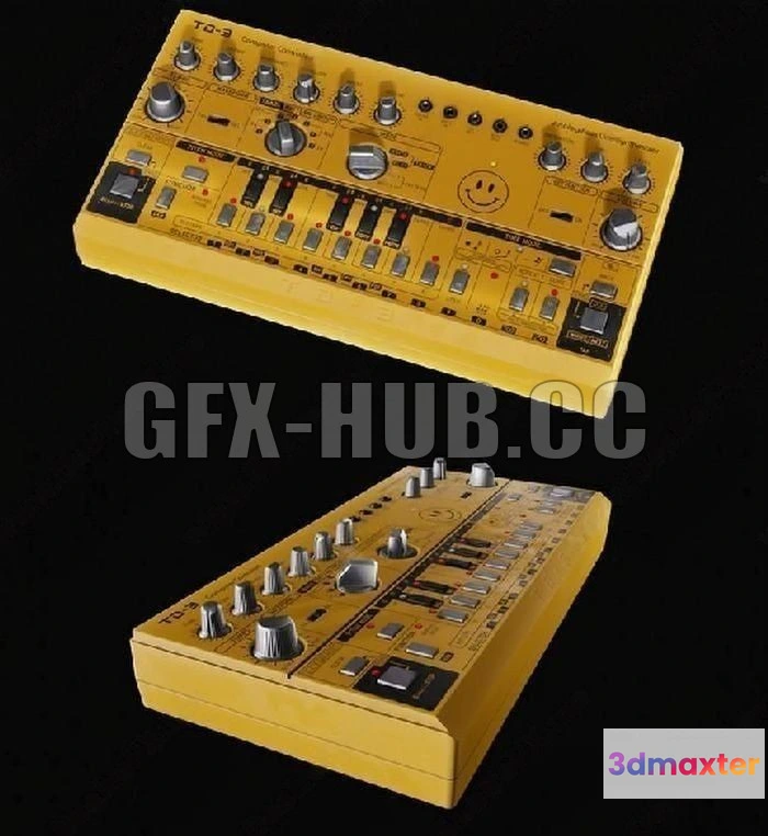 1182824 - PBR Game 3D Model - Behringer TD-3 analog synthesizer