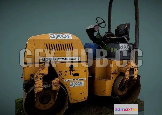 1182840 - PBR Game 3D Model - Benford Road roller machine