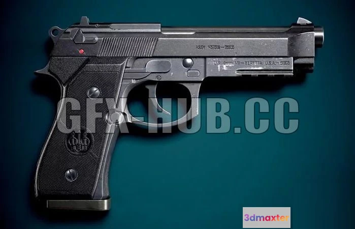 1182848 - PBR Game 3D Model - Beretta M 92 FS