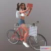 1182880 - PBR Game 3D Model - Bike Girl