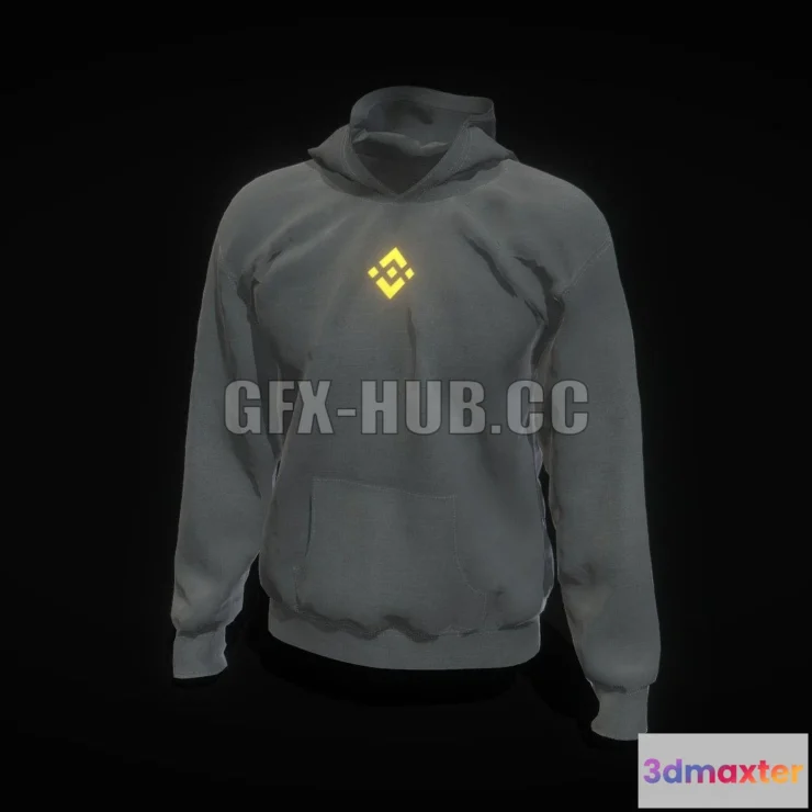 1182888 - PBR Game 3D Model - BINANCE Trader Hoodie