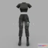 1182916 - PBR Game 3D Model - Black Cargo Outfit