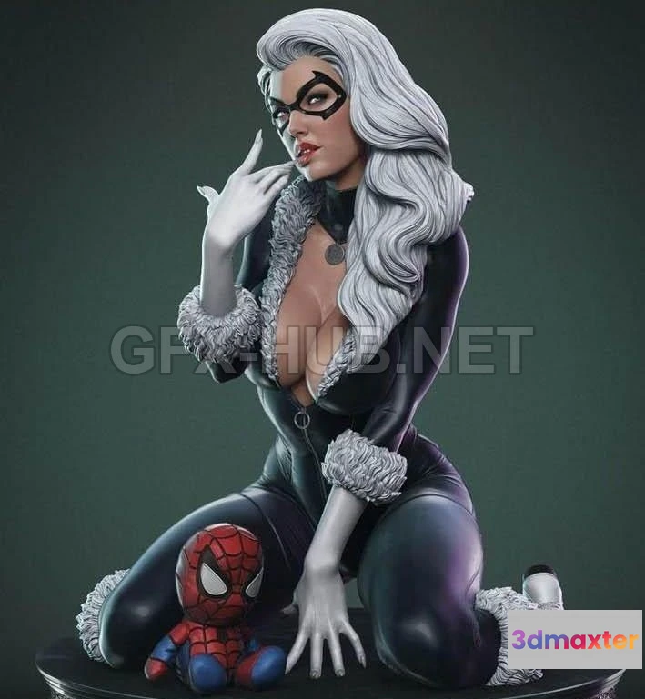 1182918 - PBR Game 3D Model - Black Cat 3D print model