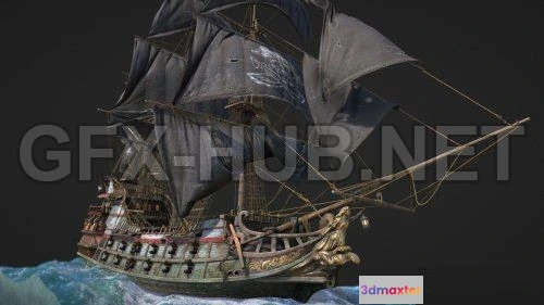 1182922 - PBR Game 3D Model - Black Sail Catherine