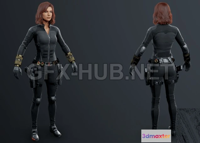 1182926 - PBR Game 3D Model - Black Widow - Marvel’s Avengers