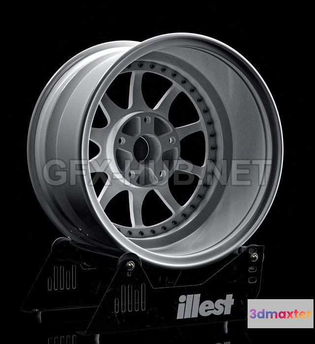 1182948 - PBR Game 3D Model - Blitz Type 01 car rim