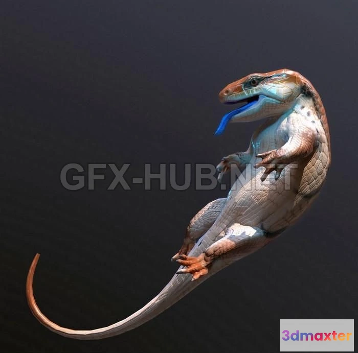 1182966 - PBR Game 3D Model - Blue Tongued Skink