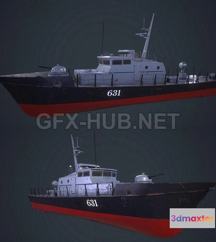 1182986 - PBR Game 3D Model - Boat project 1400m Grif