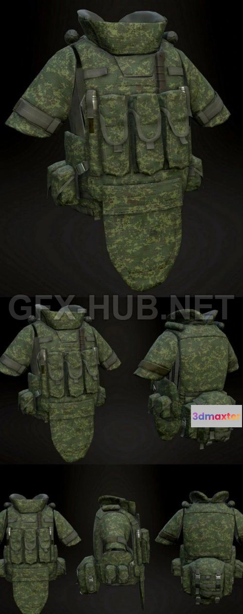 1182994 - PBR Game 3D Model - Body Armor
