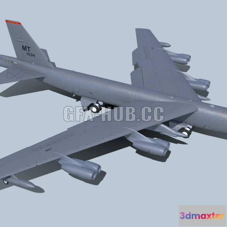 1183000 - PBR Game 3D Model - Boeing B-52 Stratofortress