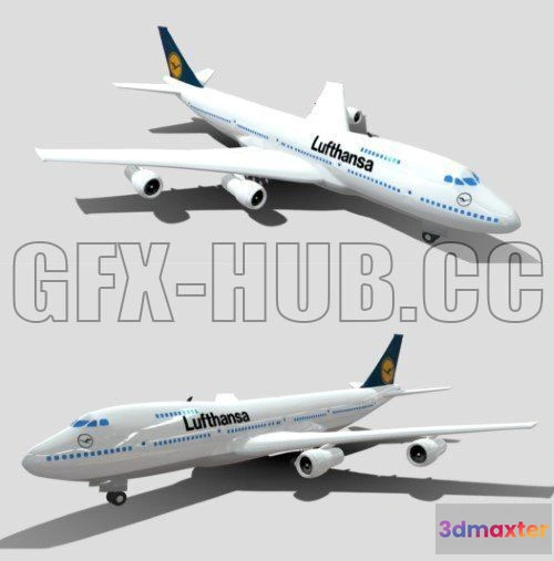 1183008 - PBR Game 3D Model - Boeing Lufthansa