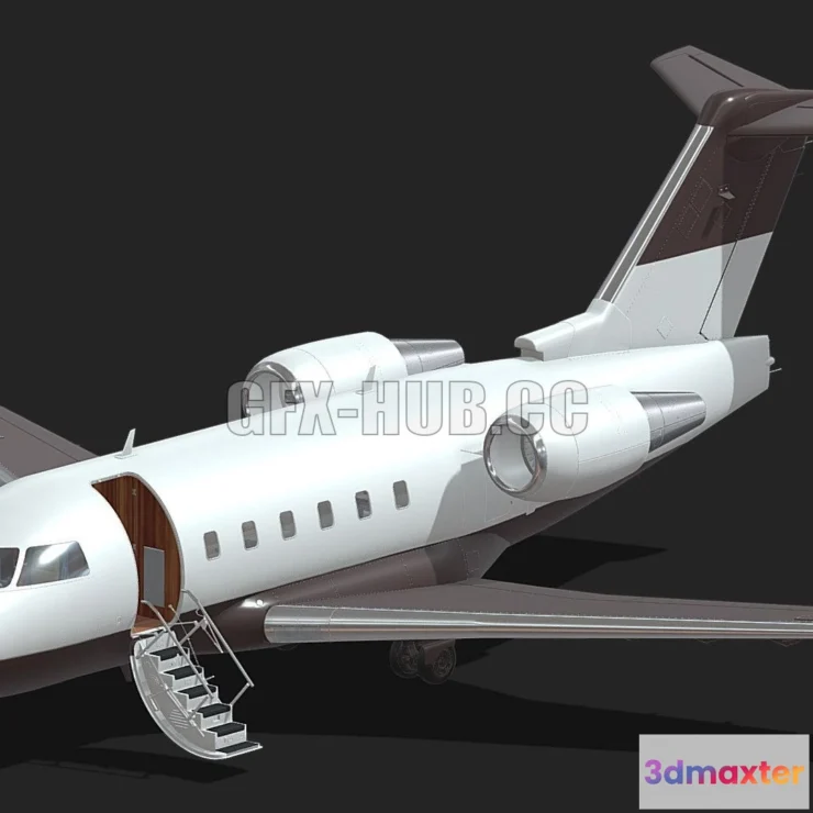 1183022 - PBR Game 3D Model - Bombardier Challenger 600