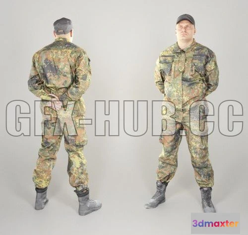1183056 - PBR Game 3D Model - Brave man in military uniform 104