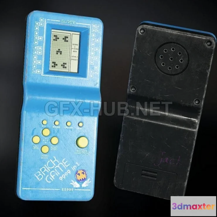 1183066 - PBR Game 3D Model - Brick Game - Tetris