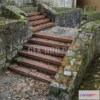 1183068 - PBR Game 3D Model - Brick stairs over stone wall scan