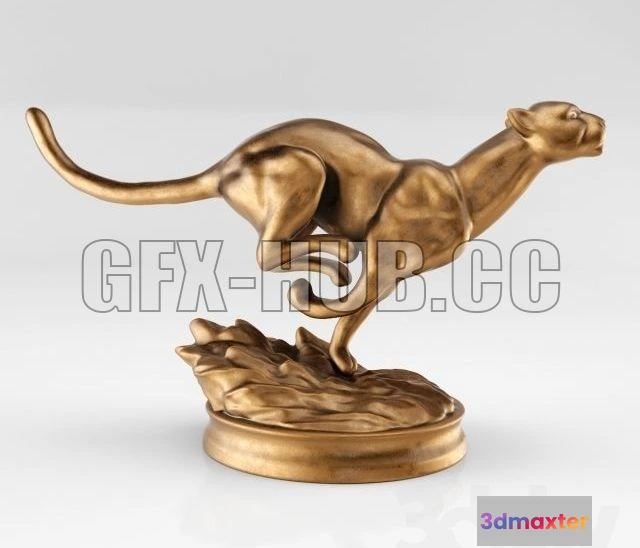 1183080 - PBR Game 3D Model - Bronze cheetah