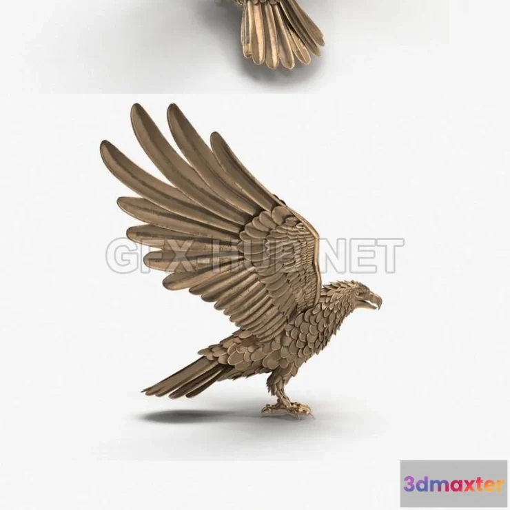 1183084 - PBR Game 3D Model - Bronze Eagle