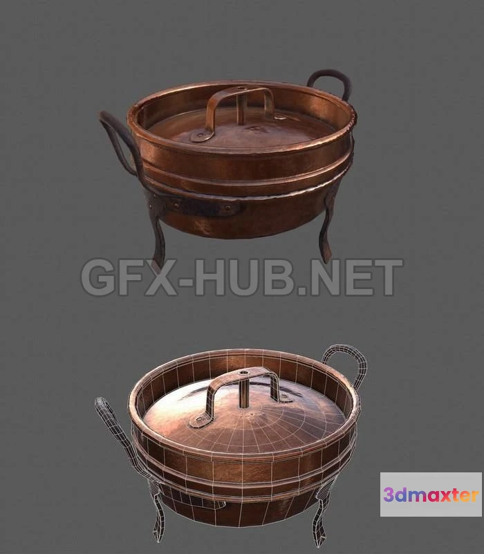 1183088 - PBR Game 3D Model - Bronze Pot