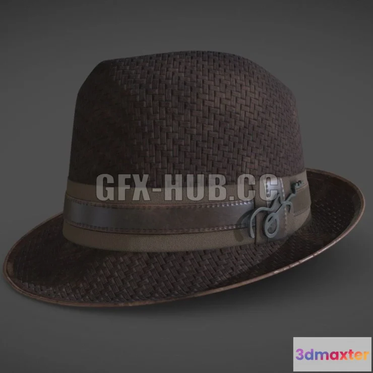 1183090 - PBR Game 3D Model - Brown hat for men
