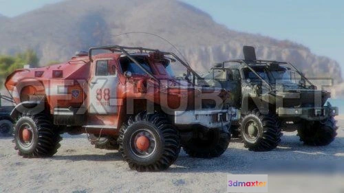 1183102 - PBR Game 3D Model - BTR GAZ Hybrid concept PBR