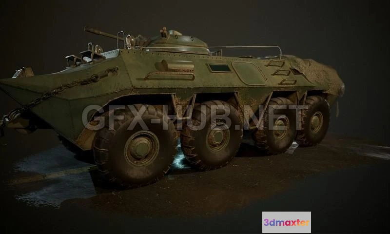 1183104 - PBR Game 3D Model - BTR Military Vehicle