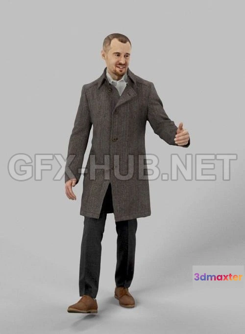 1183144 - PBR Game 3D Model - Business Man Walking