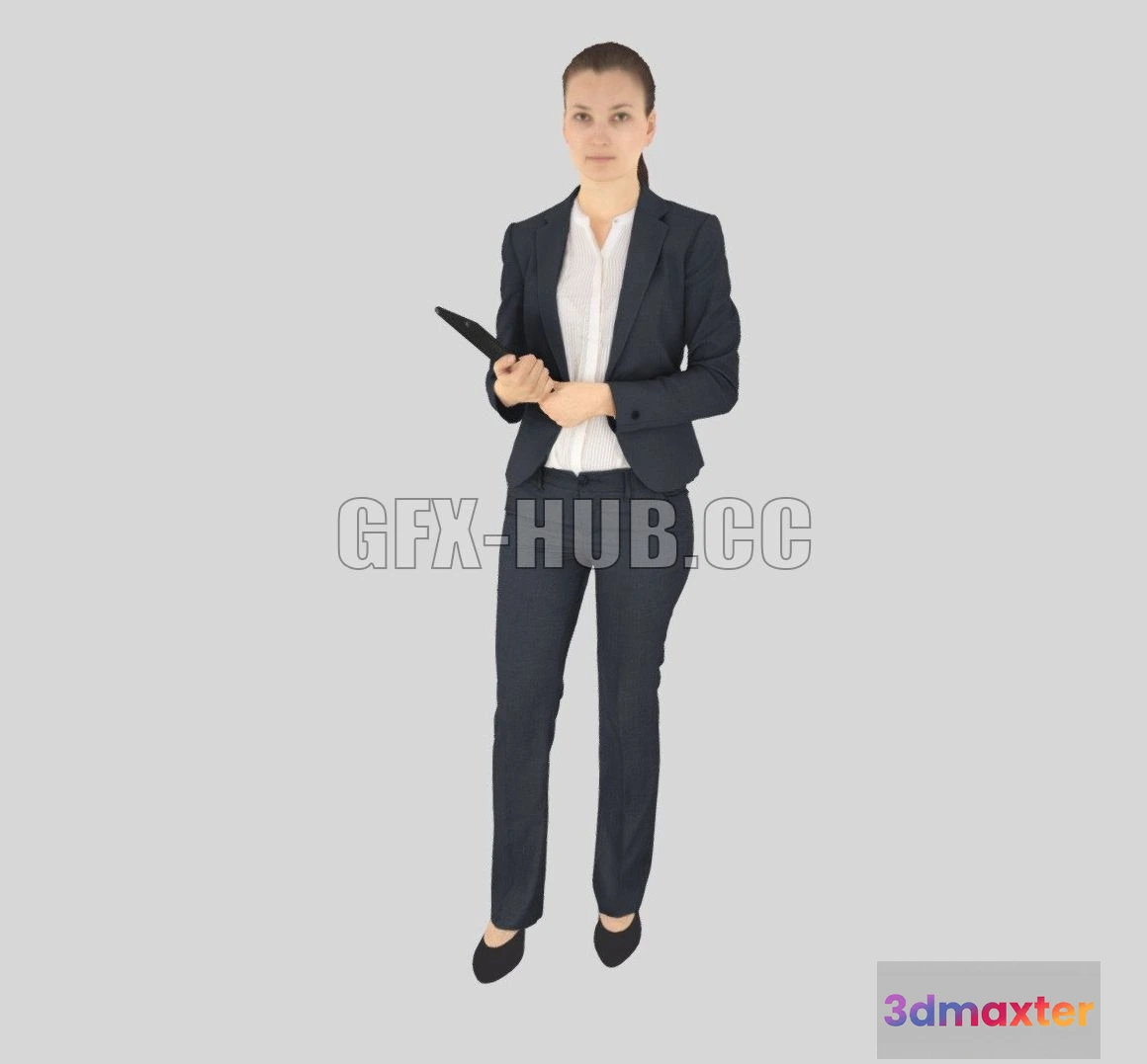 1183160 - PBR Game 3D Model - Business Woman Standing