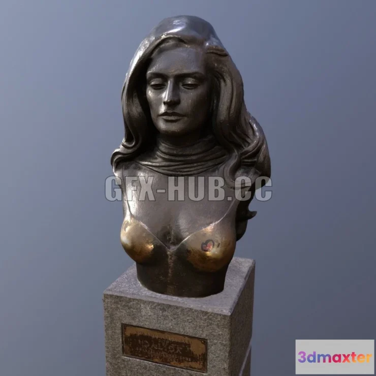 1183172 - PBR Game 3D Model - Buste de Dalida