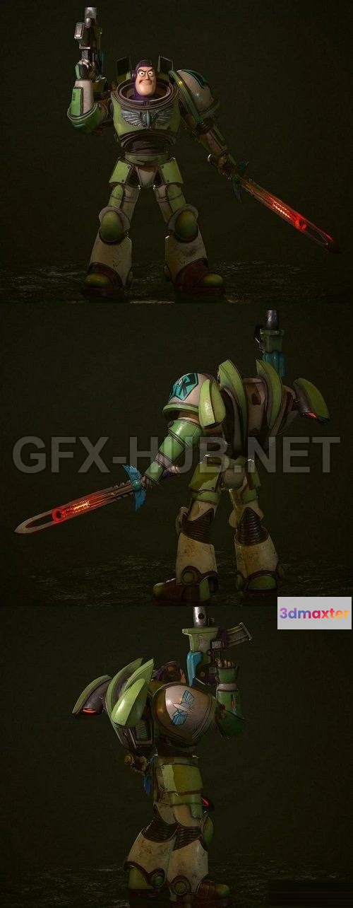 1183180 - PBR Game 3D Model - Buzz Lightyear Space Marine